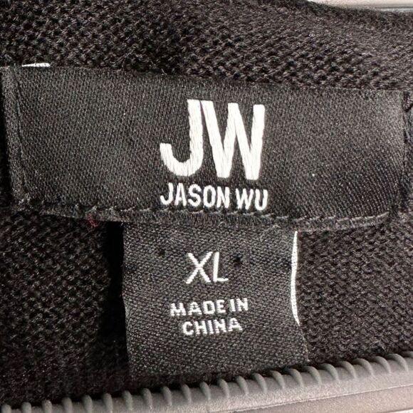 Jason Wu black sweater dress sequin sleeve cuffs women's size xl acrylic/nylon/s - Picture 5 of 9